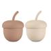 Zaank - The Acorn Cup - Silicone Sippy Cup with Straw  Toddler Cup  Transition Cup  Training Cup  BPA Free  Shatter Proof  Dishwasher Safe  6oz (Rusty-Beige  2) Rusty-Beige 2
