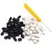 SDTC Tech 100PCS Cord Locks with Crochet Threading Tool Soft Plastic Elastic Rope Buckle Non-Slip Adjuster for Mask Drawstrings / Lanyard Adjustment
