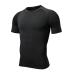 Atractivoll sports shirt men fitness shortarm breathable activewear running shirt fitness studio quickly drying training t-shirt for marathon m black