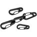 Seadesky 20-Piece Mini Carabiner Set - D-Shaped Black Clips for Camping Keychains & Backpack - Durable Snap Buckle & Riper Hooks - Buy Online on GoSupps.com