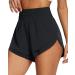 BALEAF Women's High Waisted Athletic Running Shorts with Liner 3" Workout Sports Shorts Quick Dry Black Medium
