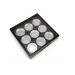 HLLMX 1 PCS Empty Eyeshadow Palette Portable Square Eyeshadow Box 9 Grids Cosmetics Storage Organizer 20mm Round Metal Pans for Eyeshadow Lipstick Blush Powder Pigment (Black)