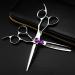 Hair Cutting Scissors 6 Inch Professional Japan 440c Purple Gem Hair Scissors Cutting Barber Makas Haircut Thinning Shears Tools Hairdressing Scissors Set