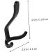 STOBAZA 2pcs Hook up Wall Hooks for Coats Hat Hooks Double Prong Hook Aluminum Hooks Child Clothing Cupboard 11X6X4CM Black - Buy Online on GoSupps.com