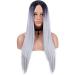 YUNSI Ombre Grey Wigs for Women | 30-Inch Natural Straight Synthetic Hair | Heat Safe Non-Lace Front Wig - Buy Online on GoSupps.com