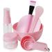 Facial Care Mask Mixing Tool Sets Bowl Stick Brush Gauge Cleaning Mat 9 in 1 Set Pink