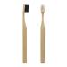 Zumaha compactly biodegradable toothbrush with soft bristles environmentally friendly wood toothbrush made of wood pack with 2 toothbrushes ergonomic black+white