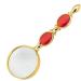 Handheld Glass Double Jade Handle Gold Full Metal Frame Enlargement Mirror Good Times