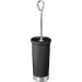 mDesign Compact Toilet Bowl Brush and Holder - Decorative Steel Handle - Non-Skid Base - Deep Cleaning - Black/Chrome - Buy Online on GoSupps.com
