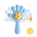 Baby Handle Finger Shaped Teether Hand Clappers Silicone Shaking Toy Chew Music Teether Safe Food Grade Silicone Material Baby Teether (Pink)