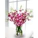 Premium Cut Purple Orchids (20 stems with Vase)