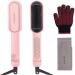 c 30s Fast Heating Hair Straightening Comb with LED Display Anti-Scald & Auto-Shut Off Hair Straightening Iron (Pink)