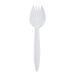 Karat U2210 5.3" PP Medium-Weight Disposable Spork, White (Pack of 1000)