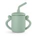 BumbleBee Baby Cup with Straw Silicone Training Cup for Baby Recommend for 2 year old baby 6.3OZ Light Green with Straw