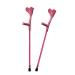 1 Pair 2 Units Crutches Adults Medical Forearm Crutches Folding Walking Sticks Adjustable Crutches for Adults and Children with Heights 140-190cm Decorate Warm Life (Black) Warm as Ever Pink