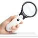 Magnifier Handheld Reading Magnifier Built in 3 LED Lights 10X Large Magnifying Lens 20X Small Loupe Lens with for Reading Hobbies Repair Observation Seniors Students Professionals Low vis Made - Buy Online on GoSupps.com
