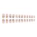 Justotry 24 Pieces White Flower Angular Press-On Nails | Glossy Artificial Nude Nails for Women | Daisy French Square Fake Nails - Buy Online on GoSupps.com