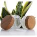 50g 50ml Frosted Glass Cream Jar Cosmetic Container with Inner Liners and Natural Bamboo lids Refillable Straight Sided Glass Cosmetic Jars Travel Toiletries Bottle Sample Jars for Lotion Cream - Buy Online on GoSupps.com