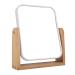 YYPDC Makeup Mirror with Natural Bamboo Stand  1X/3X Magnification Double Sided 360 Degree Swivel Magnifying Mirror Vanity Table Office Desk Room Decor  Beauty Gifts(Square)