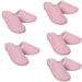 5 Pairs Disposable Guest Slippers - High-Quality Anti-Slip Coral Fleece - Universal Size - Ideal for Hotels & Parties - Pink (EU 40/41) - Buy Online on GoSupps.com