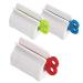 TOWODE 3 Packs Rolling Toothpaste Tube Squeezer Dispenser Stands Holder Toothpaste Rollers Turn Squeeze Tool White