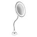 HOMEGENIX Vanity Mirror with Lights  10x Magnifying Mirror for Makeup  LED Lighted Makeup Mirror Adjustable Goose Neck  for Bedroom or Bathroom - Desk Mirror  Travel Makeup Mirror  Nickle Finish