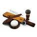 Shaving Brush Leather Strop Wooden Bowl Soap & Leather Strop Paste.