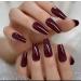 Bellarine Tapered Long Coffin 24pcs Glossy False Nails - Maroon/Burgundy - Buy Online on GoSupps.com