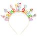 NVENF Birthday Headband Birthday Girl Headbands Happy Birthday Crown Cake Candy Birthday Tiara for Girls  Birthday Accessory Pattern D