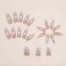 Foccna Pearl Flower Long White Press on Nails - 24PCS Full Cover Coffin Butterfly False Nails for Women and Girls - Buy Online on GoSupps.com