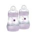 MAM Easy Start Anti-Colic Bottle Set for Babies 0-4 Months | 2 Pack 160ml SkinSoft Silicone Pink - Buy Online on GoSupps.com