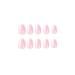 Justotry 24 Pcs Nude Oval & White French Press-On Nails | Glossy Almond Acrylic Fingernails for Women - Buy Online on GoSupps.com