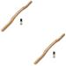 Minkissy 2 Rollstab Fatigue Relief Massage device Practical body massage bar belly roller for belly fat Thai wood health tool wood massage gear wheel roller pear blossom household log