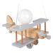Hallux children's room decoration lamp made of wood girls & young children's lamp children's room lamp ceiling lamp Small aircraft - gray / natural wood gray / nature