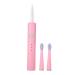 3 colors electrical ultrasound vibration waterproof toothbrush soft hair toothbrush for adults household sonic power whitening smart timer (pink)