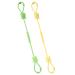 Vicloon Silicone Toy Clip 2Pcs Toy Safety Straps Food Grade Silicone Pacifier Clips Sippy Cup Strap Adjustable Stroller Pacifier Strap Hanging Toys Baby Toy Anti Drop Chain(Bear-Yellow/Green)