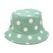 Mashiaoyi Unisex Print Double-Side-Wear Reversible Bucket Hat Small Flower Green
