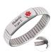Convenient Expandable Medical Alert Bracelets for Women Men Come with Medical info Card Enclose Privacy in the Lift up Section Width:13mm Diabetic Type 2 18cm
