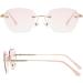 Women's Fashion Rimless Blue Light Blocking Reading Glasses Tinted Lenses Computer Readers Anti Glare Glasses(Couleur:Gold Grandeur:0.0x) - Buy Online on GoSupps.com