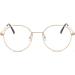 ALWAYSUV Retro Metal Frame Round Glasses - Classic Decorative Flat Mirror with Clear Lenses - Stylish Gold Eyewear for International Shipping - Buy Online on GoSupps.com