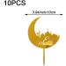 Eid Mubarak Cupcake Toppers 10pcs Eid Acrylic Cupcake Topper Ramadan Cake Decorations Kareem Party Supplies for Muffin Cake Gold - Buy Online on GoSupps.com