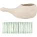 Ancient Impex Ceramic Neti Pot Without Handle Easy Grip for Sinus Treatment with 5 Sachets Neti Salt - Matte Ivory Color Holds 300 Ml (10.14 Fl Oz) Capacity
