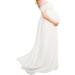 Odoukey Lace Strapless Maternity Gown - Floral Pregnancy Dress for Photoshoot - White (S) - Buy Online on GoSupps.com