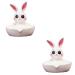 Ciieeo 2pcs Ceramic Soap Dish Bathroom Washing Soap Rack Soap Holder Portable Soap Chinese Soap Bathroom Soap Dish Self-soap Dish Bunny Soap Dish Rabbit Ceramics White Sponge Miss Jewelry