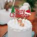 Merry Christmas Cake Topper with Christmas Tree Santa Hat Winter Festival Decorations for Xmas Christmas Happy New Year Party by Topfunyy - Buy Online on GoSupps.com