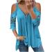 Womens Tops Dressy Casual Women's Short Sleeve T-Shirts Sexy Lace Patchwork T-Shirts Plus Size Casual Tshirt Womens Tops Dressy Casual#blue Medium