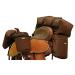 TrailMax Medium Overnighter Saddlebag System Medium Set of Horn Bags, Cantle Bag & Saddle Bags Insulated Saddle bags for Horses Saddle Bag Set for Western & endurance Saddles Detachable Cantle Bag Brown