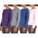 4 Pack: Women's Dry-Fit Tech Stretch Long-Sleeve Athletic Workout T-Shirt (Available in Plus Size) Regular Size Large Set 11