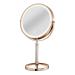 Rheross 1Set 10X LED Mirror Rechargeable Make Up Mirror Magnification Cosmetic Mirror 2 Side Adjustable with 3 Colors C