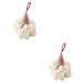 Housoutil 2 Pcs Ice Cream Bath Ball Bath Sponge Sponges Face Cleansing Sponge Cleaning Scrubber Bathroom Bath Loofah Ice Cream Shower Sponge Adorable Shower Ball White Polyester
